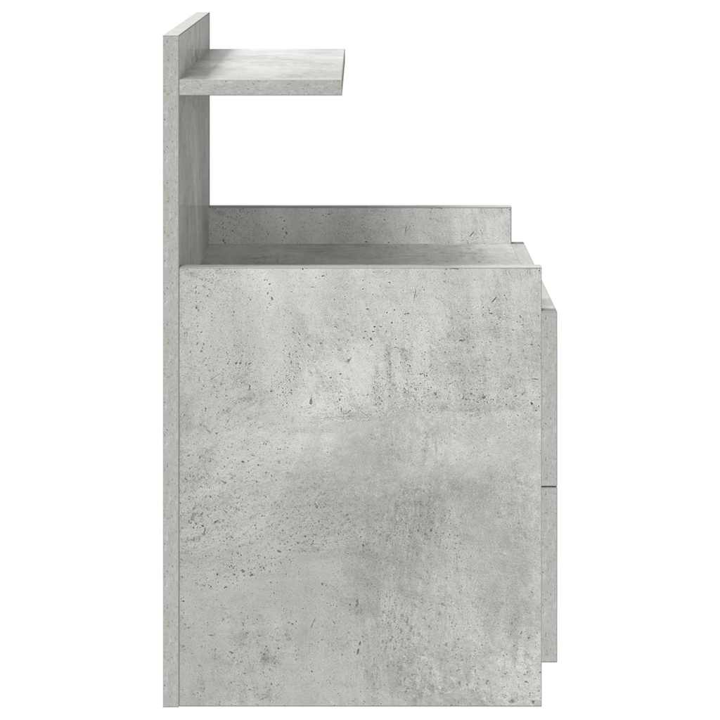 Nachttisch mit 2 Schubladen Betongrau 40x36,5x62 cm