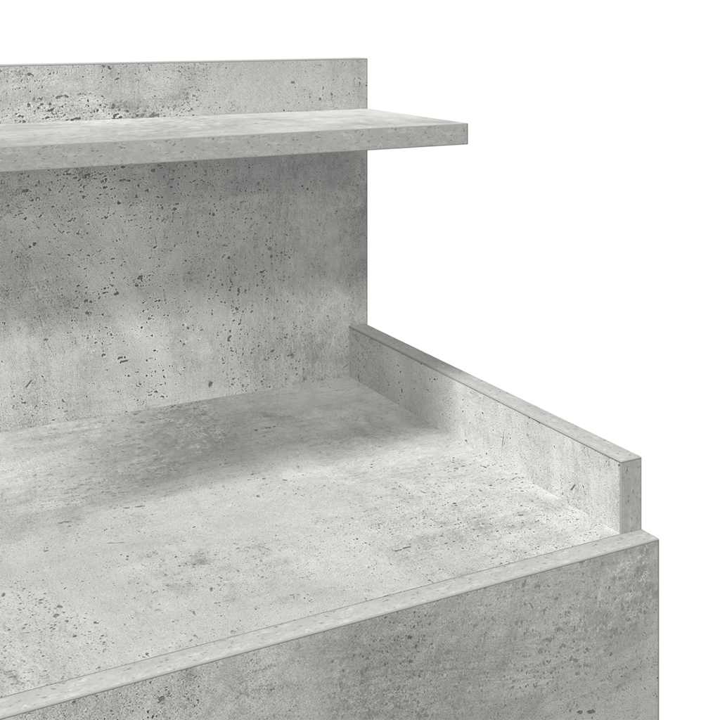 Nachttisch mit 2 Schubladen Betongrau 40x36,5x62 cm