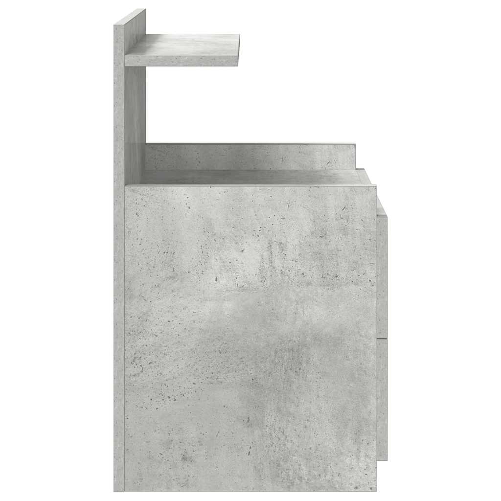 Nachttische 2 Stk. mit 2 Schubladen Betongrau 40x36,5x62 cm
