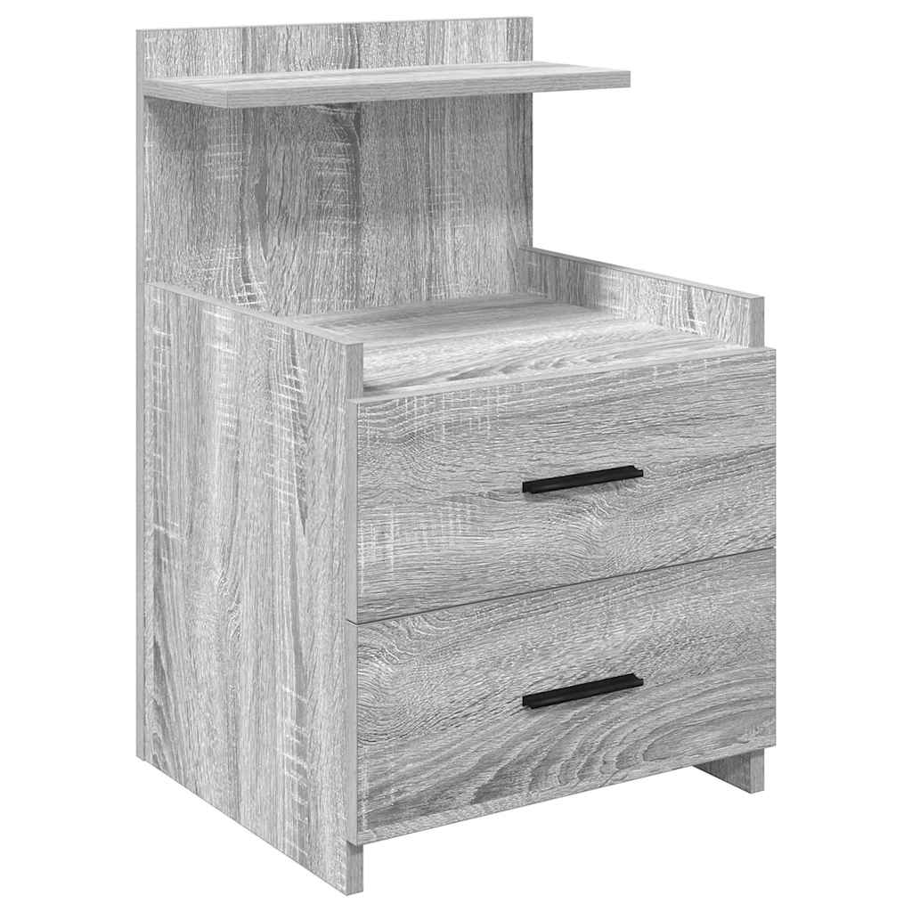 Nachttisch mit 2 Schubladen Grau Sonoma 40x36,5x62 cm