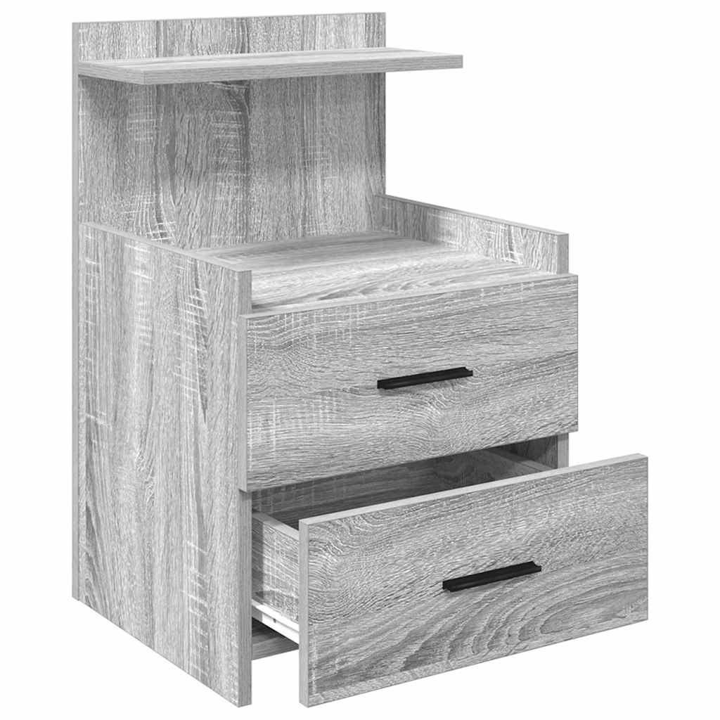 Nachttisch mit 2 Schubladen Grau Sonoma 40x36,5x62 cm