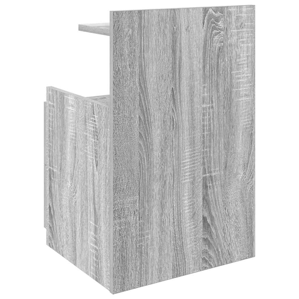 Nachttisch mit 2 Schubladen Grau Sonoma 40x36,5x62 cm