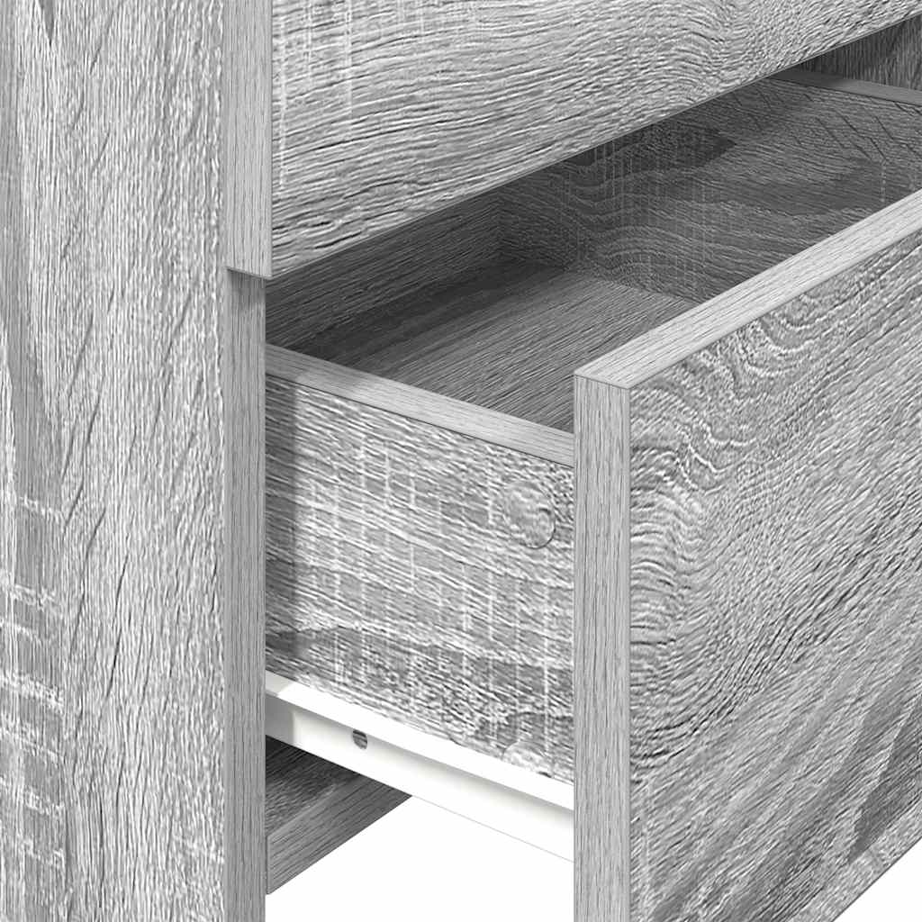 Nachttisch mit 2 Schubladen Grau Sonoma 40x36,5x62 cm