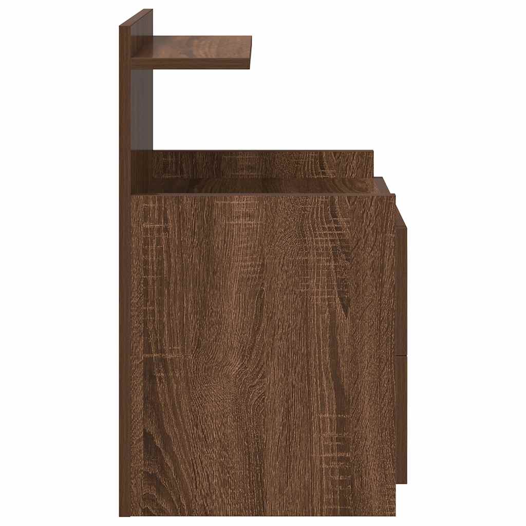 Nachttisch mit 2 Schubladen Braun Eiche 40x36,5x62 cm