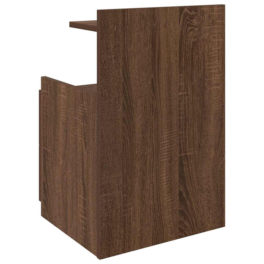 Nachttisch mit 2 Schubladen Braun Eiche 40x36,5x62 cm