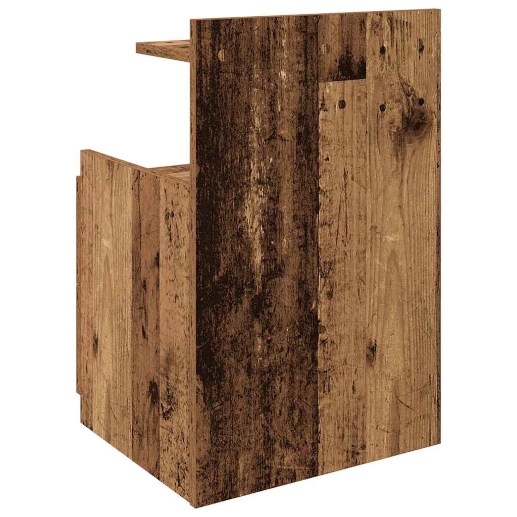 Nachttisch mit 2 Schubladen Altholz-Optik 40x36,5x62 cm
