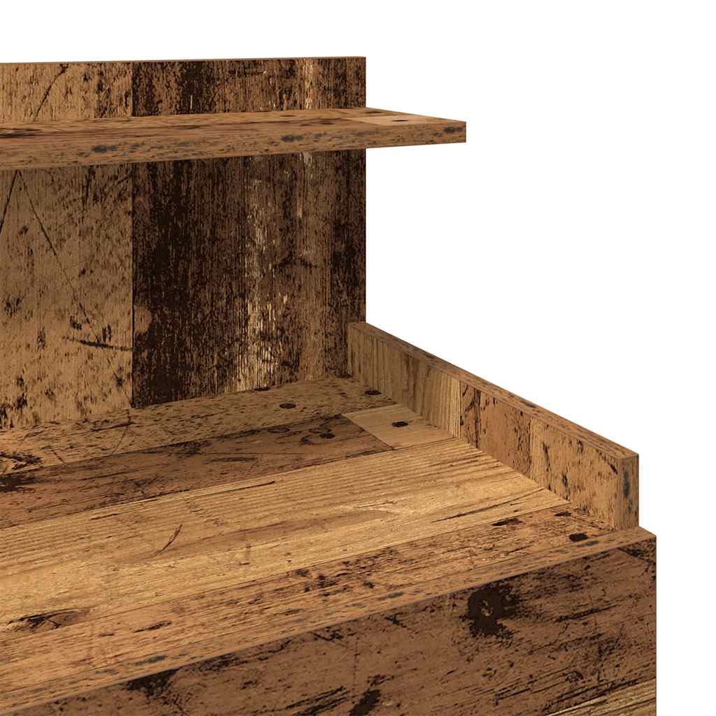 Nachttisch mit 2 Schubladen Altholz-Optik 40x36,5x62 cm