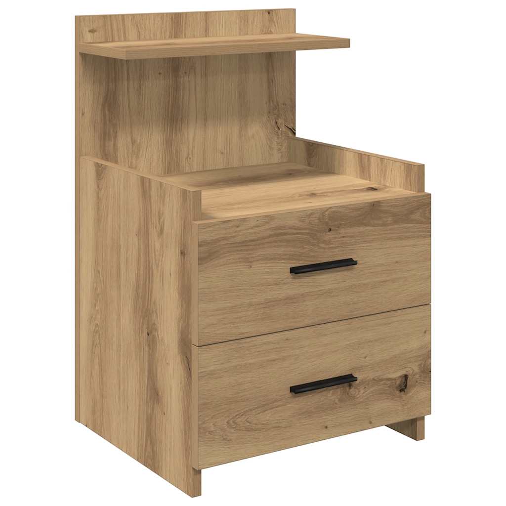 Nachttisch mit 2 Schubladen Artisan-Eiche 40x36,5x62 cm