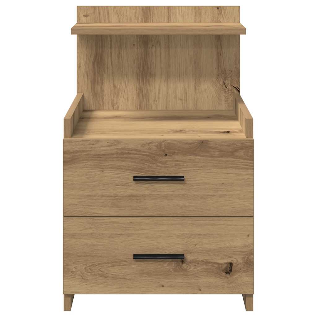 Nachttisch mit 2 Schubladen Artisan-Eiche 40x36,5x62 cm