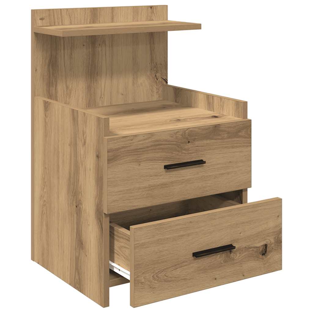 Nachttisch mit 2 Schubladen Artisan-Eiche 40x36,5x62 cm