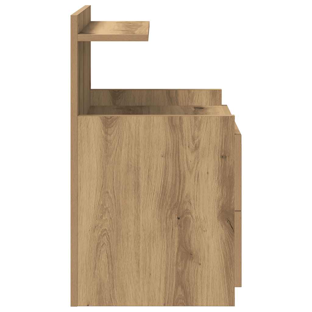 Nachttisch mit 2 Schubladen Artisan-Eiche 40x36,5x62 cm
