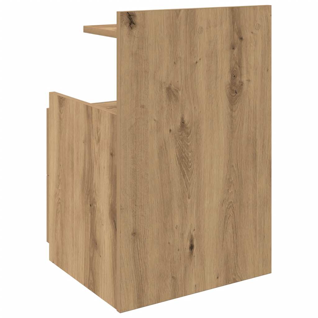 Nachttisch mit 2 Schubladen Artisan-Eiche 40x36,5x62 cm