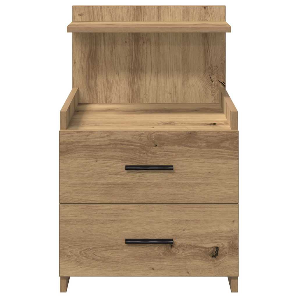 Nachttische 2 Stk. mit 2 Schubladen Artisan-Eiche 40x36,5x62 cm