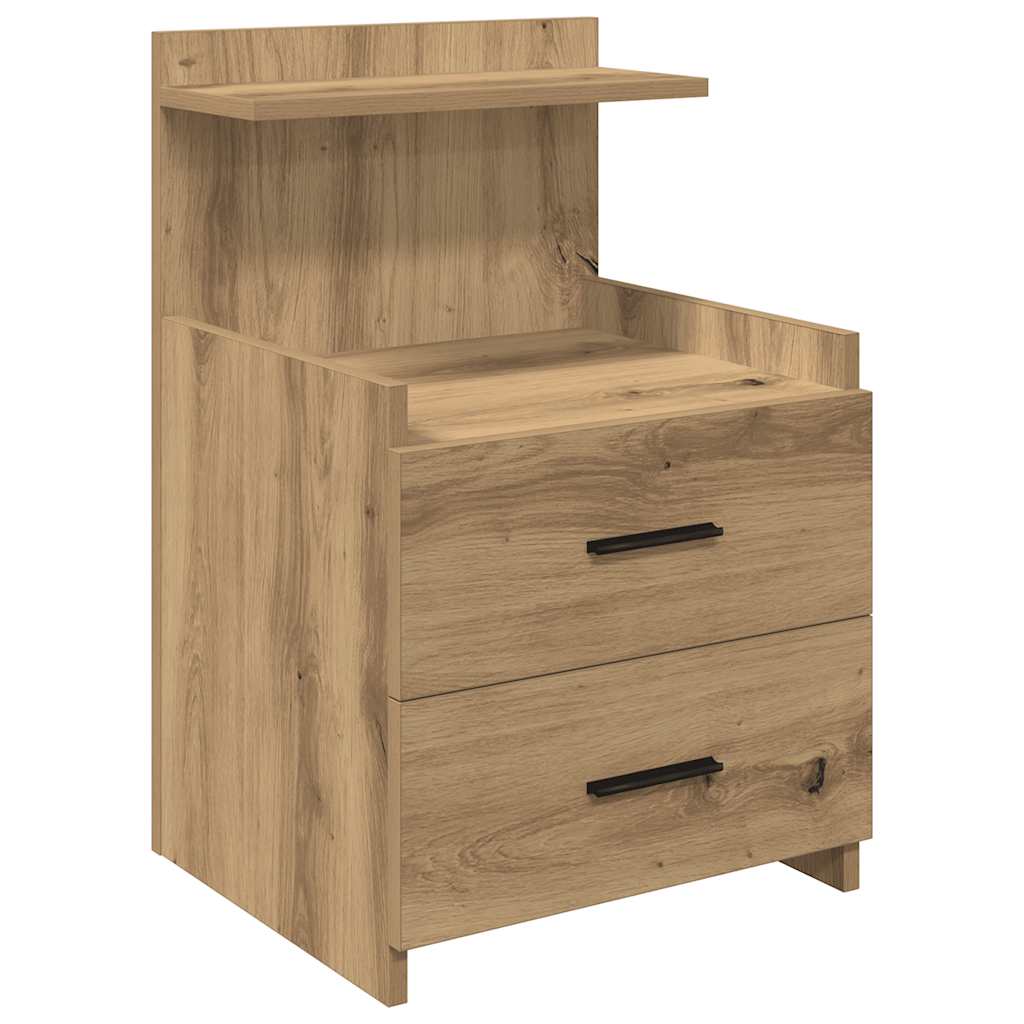 Nachttische 2 Stk. mit 2 Schubladen Artisan-Eiche 40x36,5x62 cm