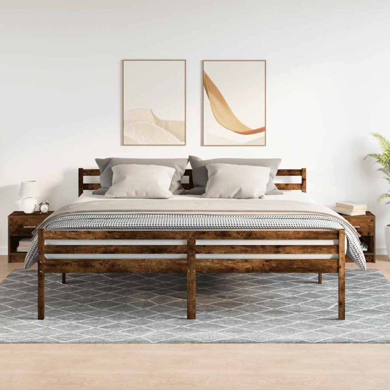 Nachttische 2 Stk. mit Schublade Räuchereiche 39x28x41 cm