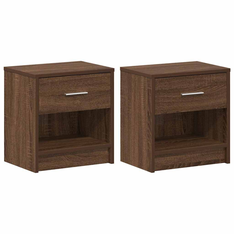 Nachttische 2 Stk. mit Schublade Eichen-Optik 39x28x41 cm