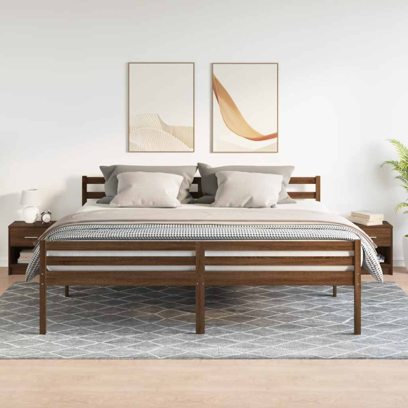 Nachttische 2 Stk. mit Schublade Eichen-Optik 39x28x41 cm