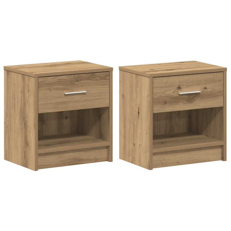 Nachttische 2 Stk. mit Schublade Artisan-Eiche 39x28x41 cm
