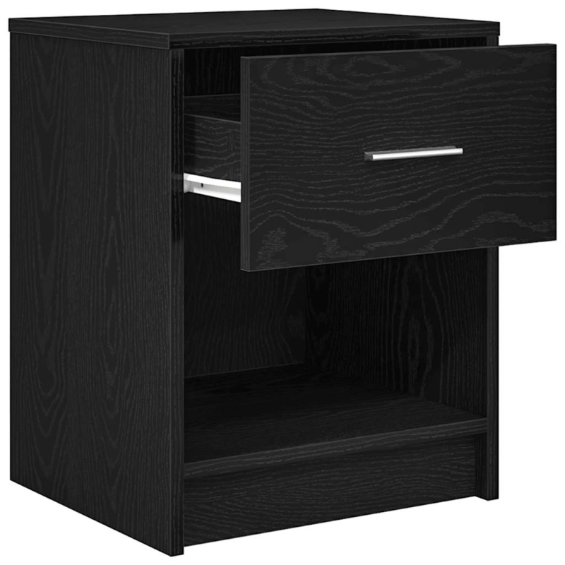 Nachttische 2 Stk. mit Schublade Schwarz 40x34x50 cm