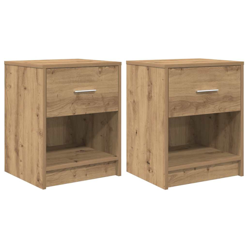 Nachttische 2 Stk. mit Schublade Artisan-Eiche 40x34x50 cm