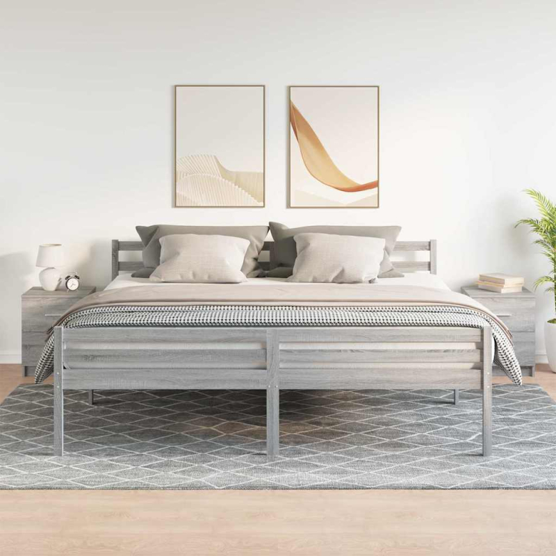 Nachttische 2 Stk. mit 2 Schubladen Grau Sonoma 40x36x50 cm