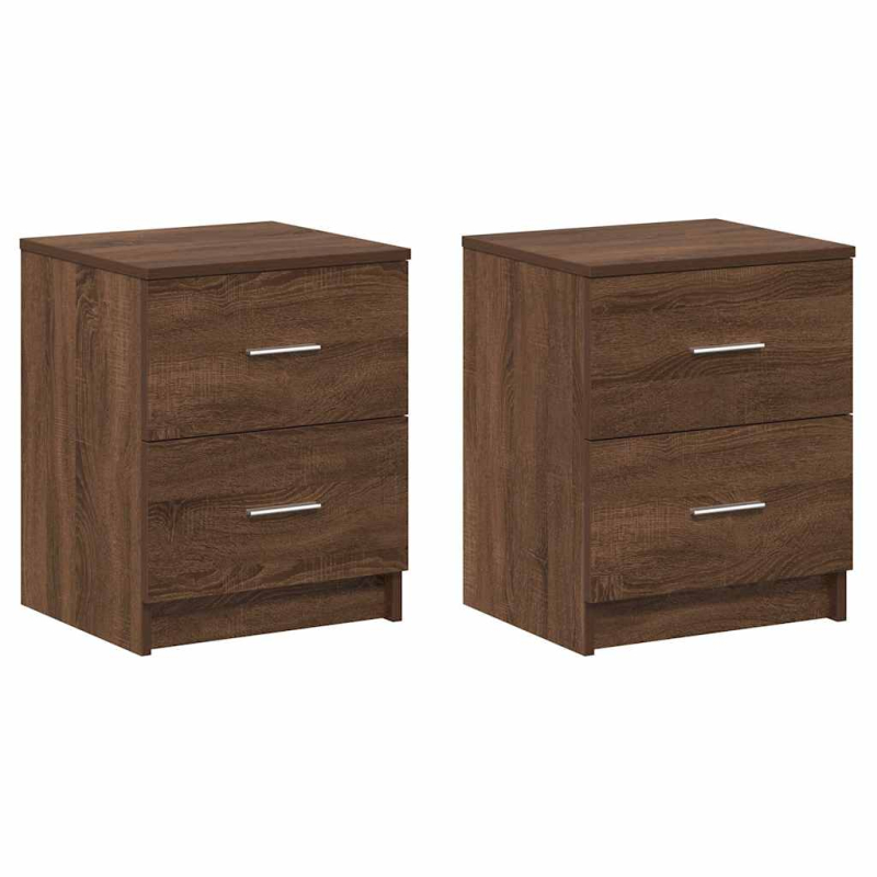 Nachttische 2 Stk. mit 2 Schubladen Eichen-Optik 40x36x50 cm