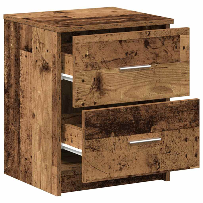 Nachttisch mit 2 Schubladen Altholz-Optik 40x36x50 cm