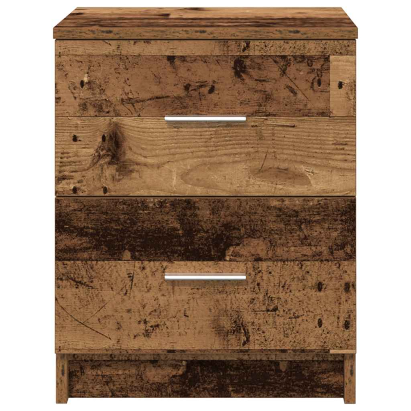 Nachttische 2 Stk. mit 2 Schubladen Altholz-Optik 40x36x50 cm