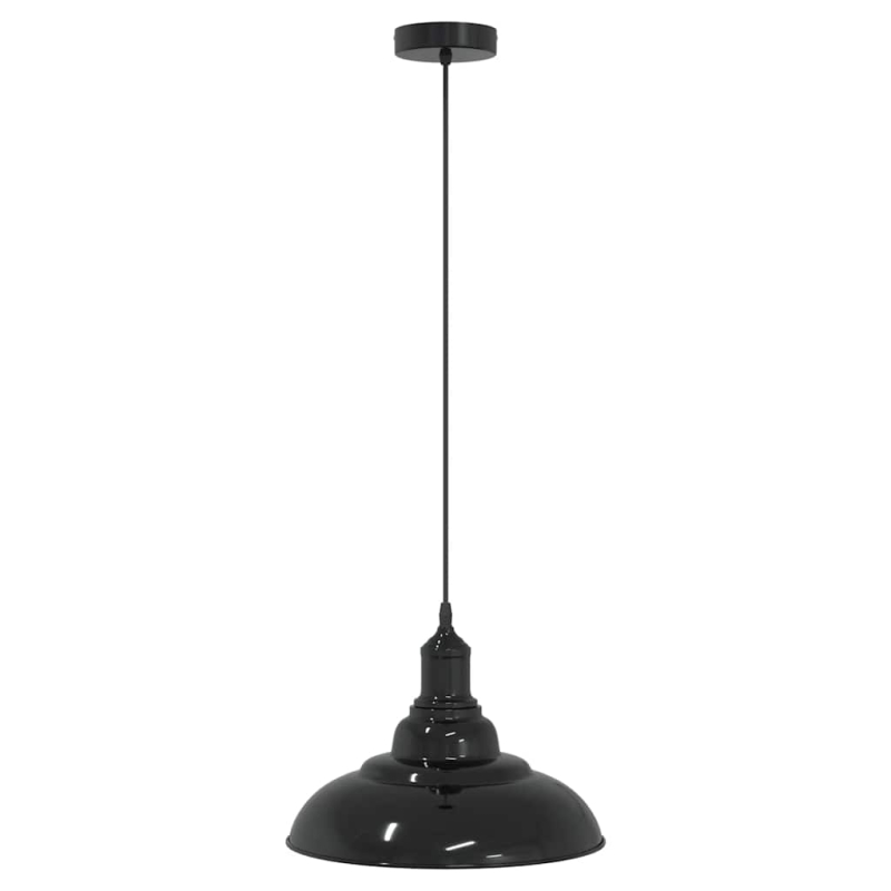Pendelleuchte Höhenverstellbar E27 Schwarz Glänzend Ø 31 cm