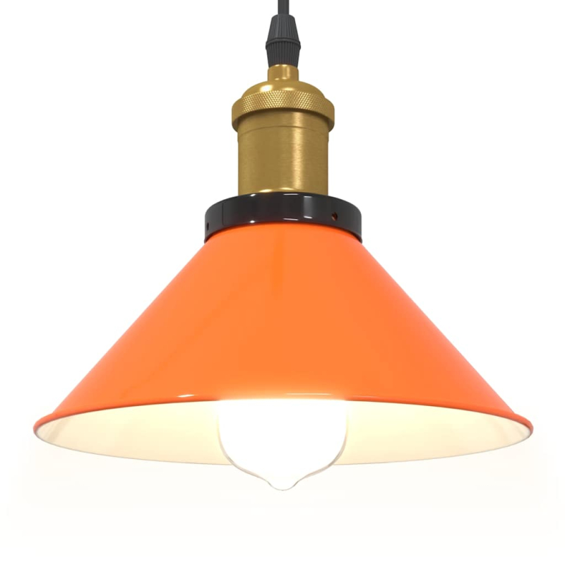 Pendelleuchte Höhenverstellbar E27 Orange Glänzend Ø22cm Metall