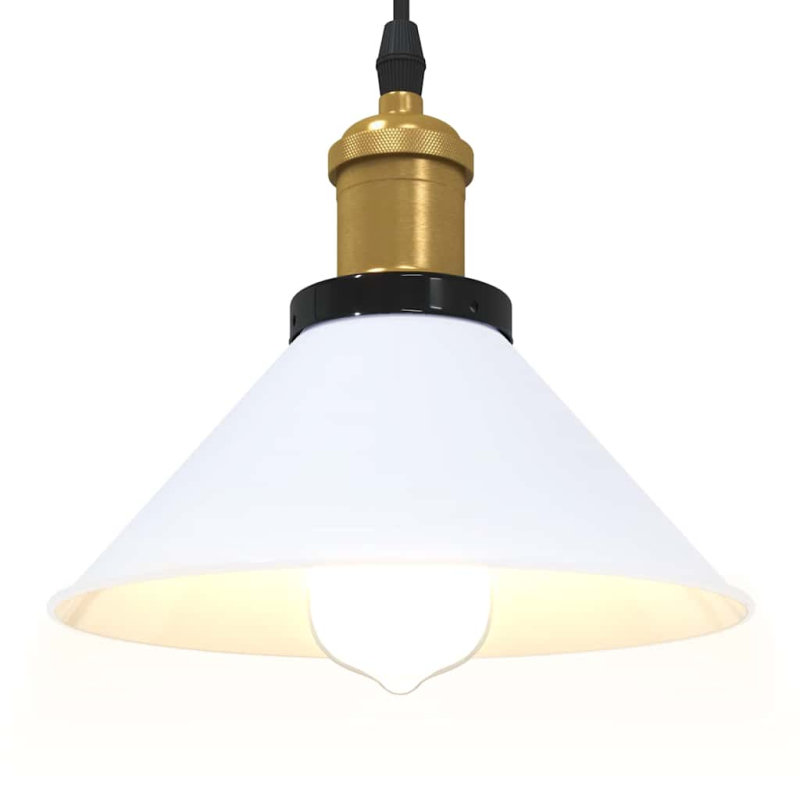 Pendelleuchte Höhenverstellbar E27 Weiß Glänzend Ø 22 cm Metall