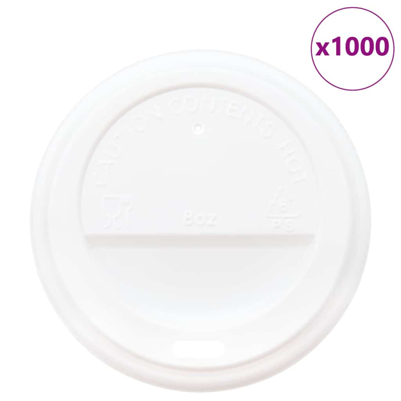 Deckel für Pappbecher Ø80 mm 8oz 1000 Stk. Weiß Kunststoff