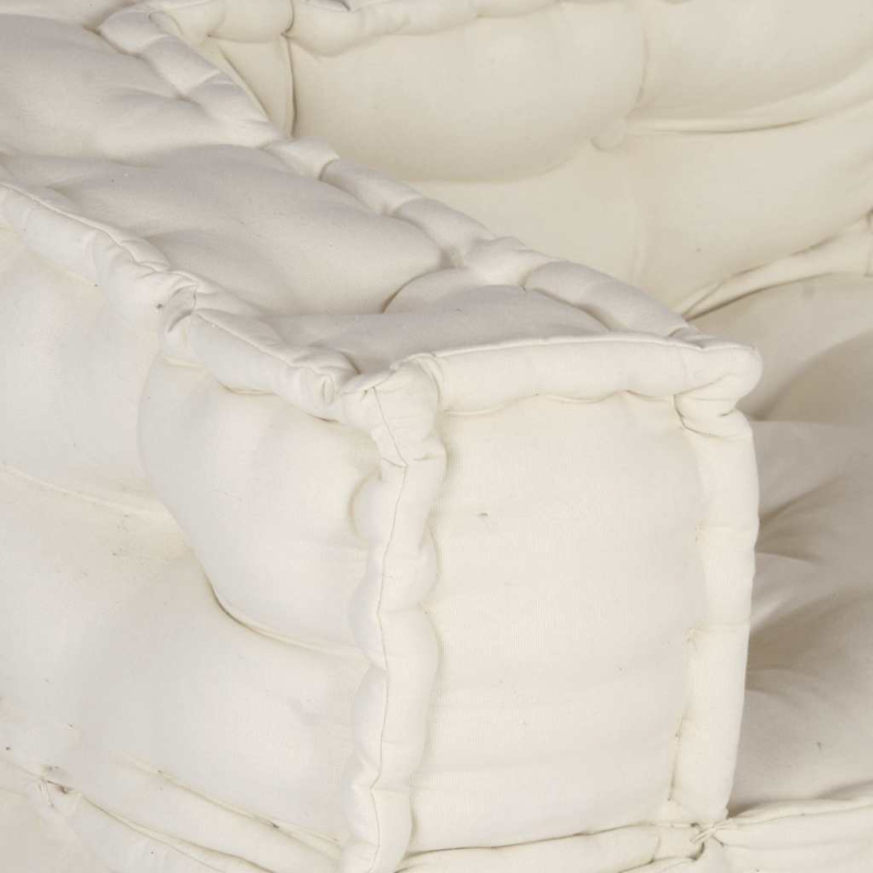 Pouf Modular Creme 140x70x36 cm Stoff