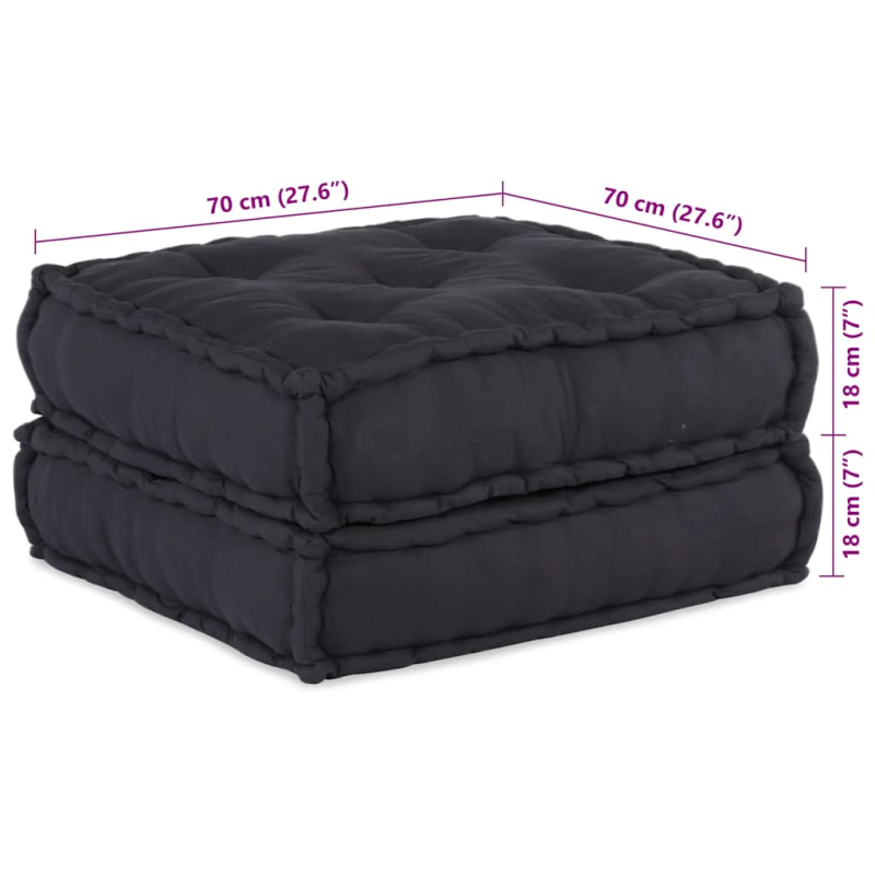 Pouf Modular Anthrazit 70x70x36 cm Stoff