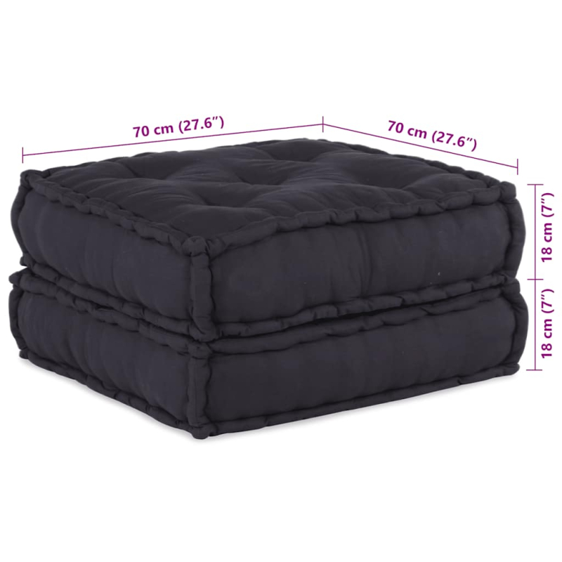 Pouf Modular Anthrazit 70x70x36 cm Stoff