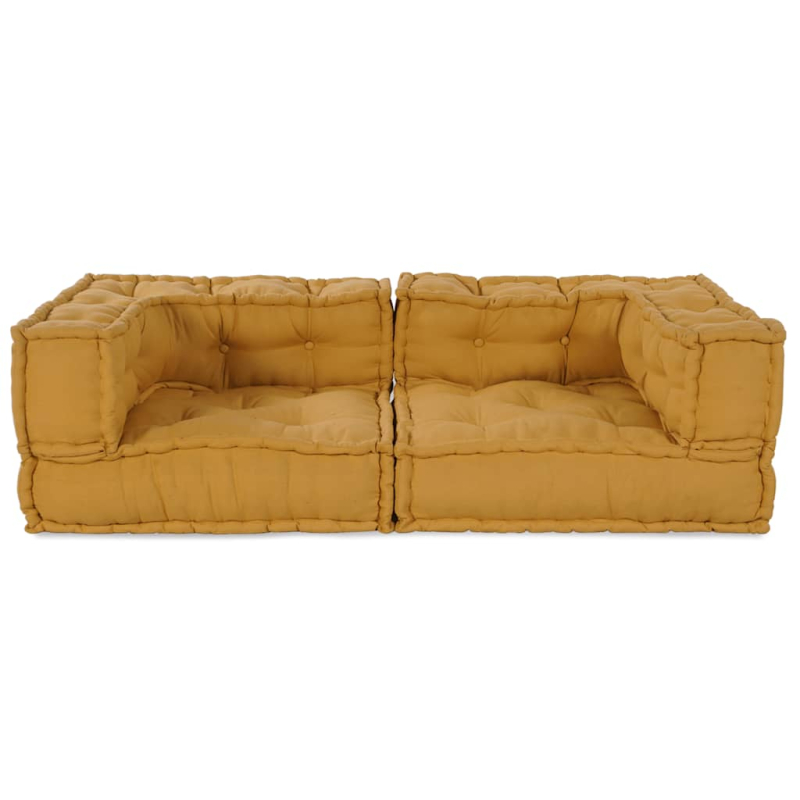 Pouf Modular Gelb 140x70x36 cm Stoff