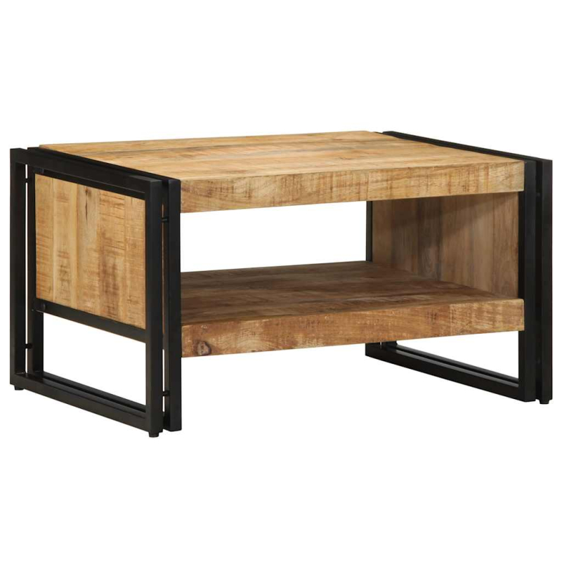 Couchtisch 70x50x38 cm Raues Massivholz Mango