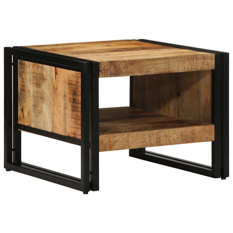 Couchtisch 50x50x38 cm Raues Massivholz Mango