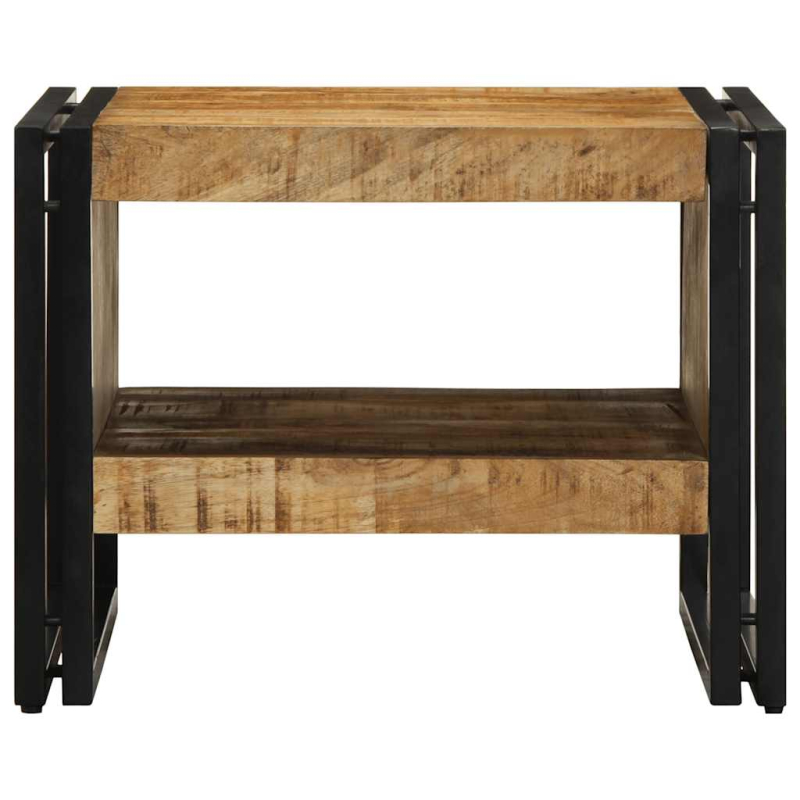 Couchtisch 50x50x38 cm Raues Massivholz Mango