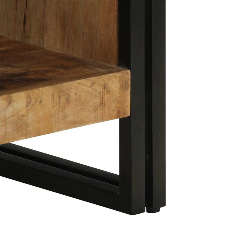 Couchtisch 50x50x38 cm Raues Massivholz Mango