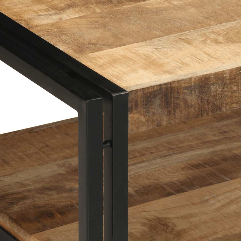 Couchtisch 90x50x38 cm Raues Massivholz Mango
