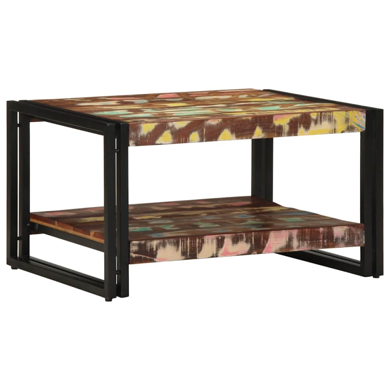 Couchtisch Mehrfarbig 70x50x38 cm Altholz Massivholz