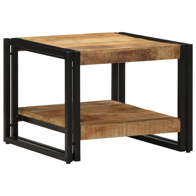Couchtisch 50x50x38 cm Raues Massivholz Mango