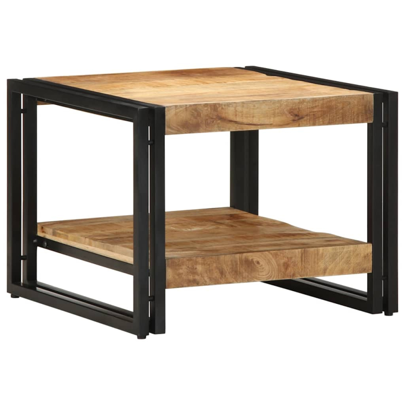 Couchtisch 50x50x38 cm Raues Massivholz Mango