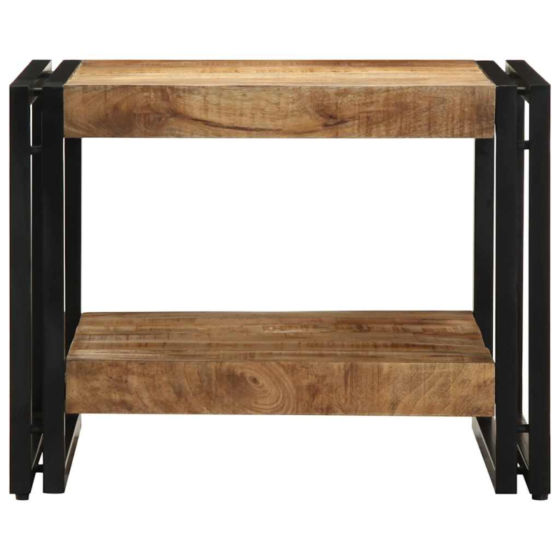 Couchtisch 50x50x38 cm Raues Massivholz Mango