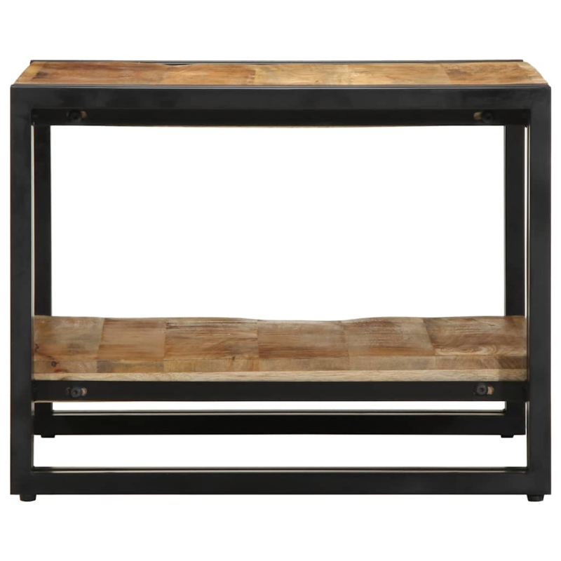Couchtisch 50x50x38 cm Raues Massivholz Mango