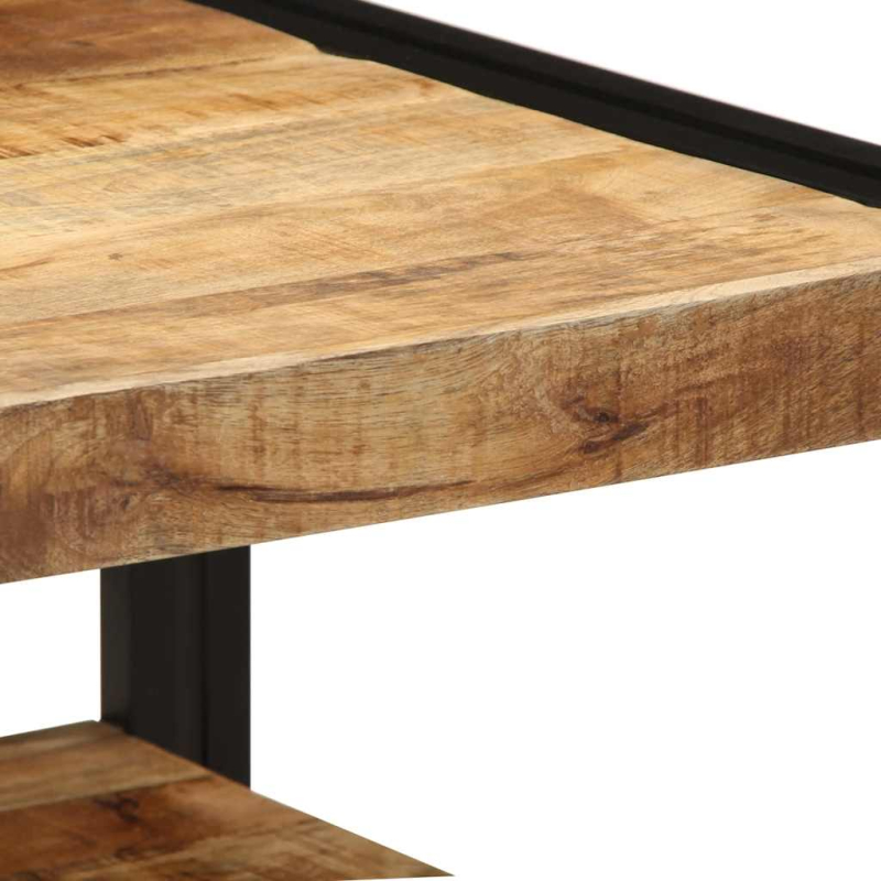 Couchtisch 50x50x38 cm Raues Massivholz Mango