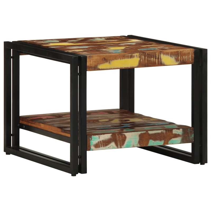 Couchtisch Mehrfarbig 50x50x38 cm Altholz Massivholz