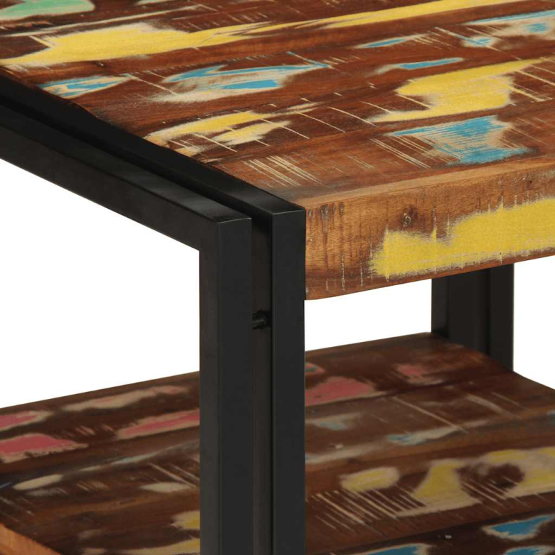 Couchtisch Mehrfarbig 50x50x38 cm Altholz Massivholz