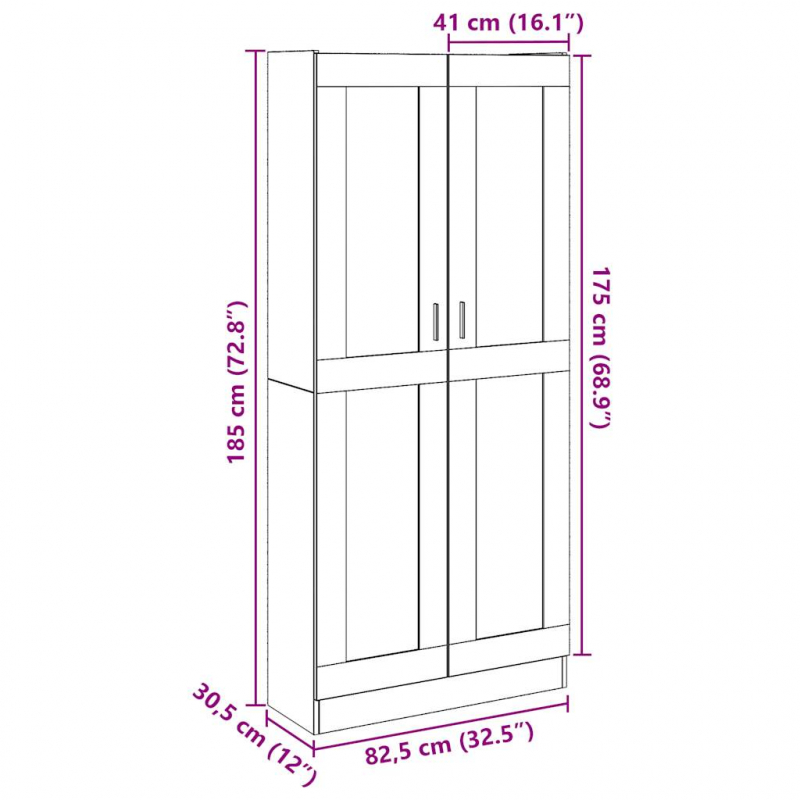 Highboard Artisan-Eiche 82,5x30,5x185 cm Holzwerkstoff